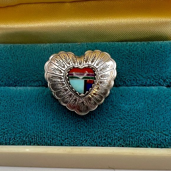 Q.T. Sterling Inlay Ring - Picture 1 of 3